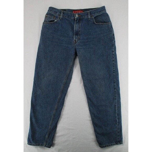 Size 14 Levi's 550 Relaxed Tapered Fit Light Wash Denim Jeans Red Tab - Picture 2 of 9